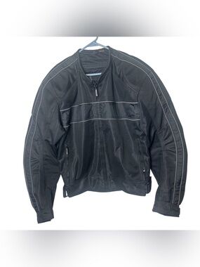 Men's Black Lightweight Mesh Zip Motorcycle Jacket